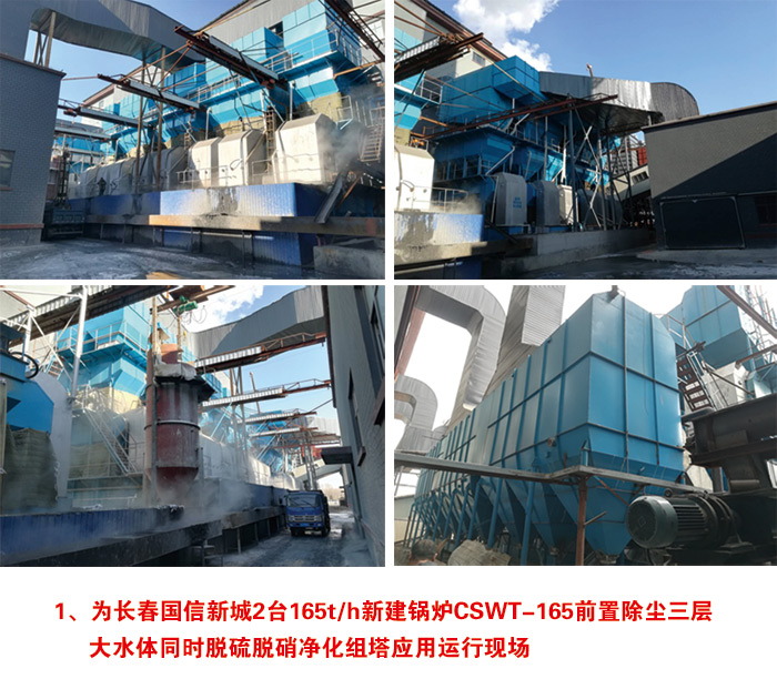 為長春國信新城2臺165t/h新建鍋爐CSWT-165前置除塵三層 大水體同時(shí)脫