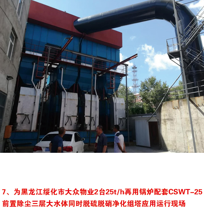 為黑龍江綏化市大眾物業(yè)2臺25t/h再用鍋爐配套CSWT-25 前置除塵三層大水